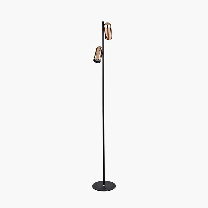 Xena Black and Rose Gold Metal LED Floor Lamp