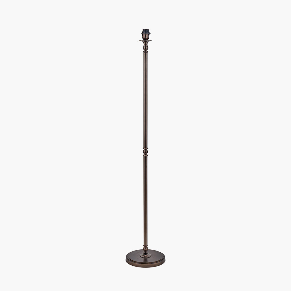 Piero Antique Bronze Metal Candlestick Floor Lamp Base