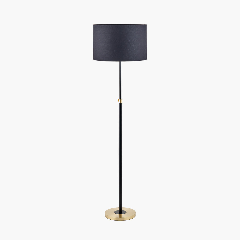 Bryce Black and Gold Metal Rise and Fall Floor Lamp