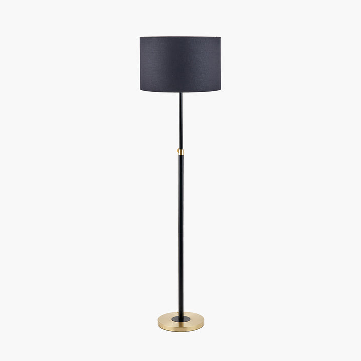 Bryce Black and Gold Metal Rise and Fall Floor Lamp