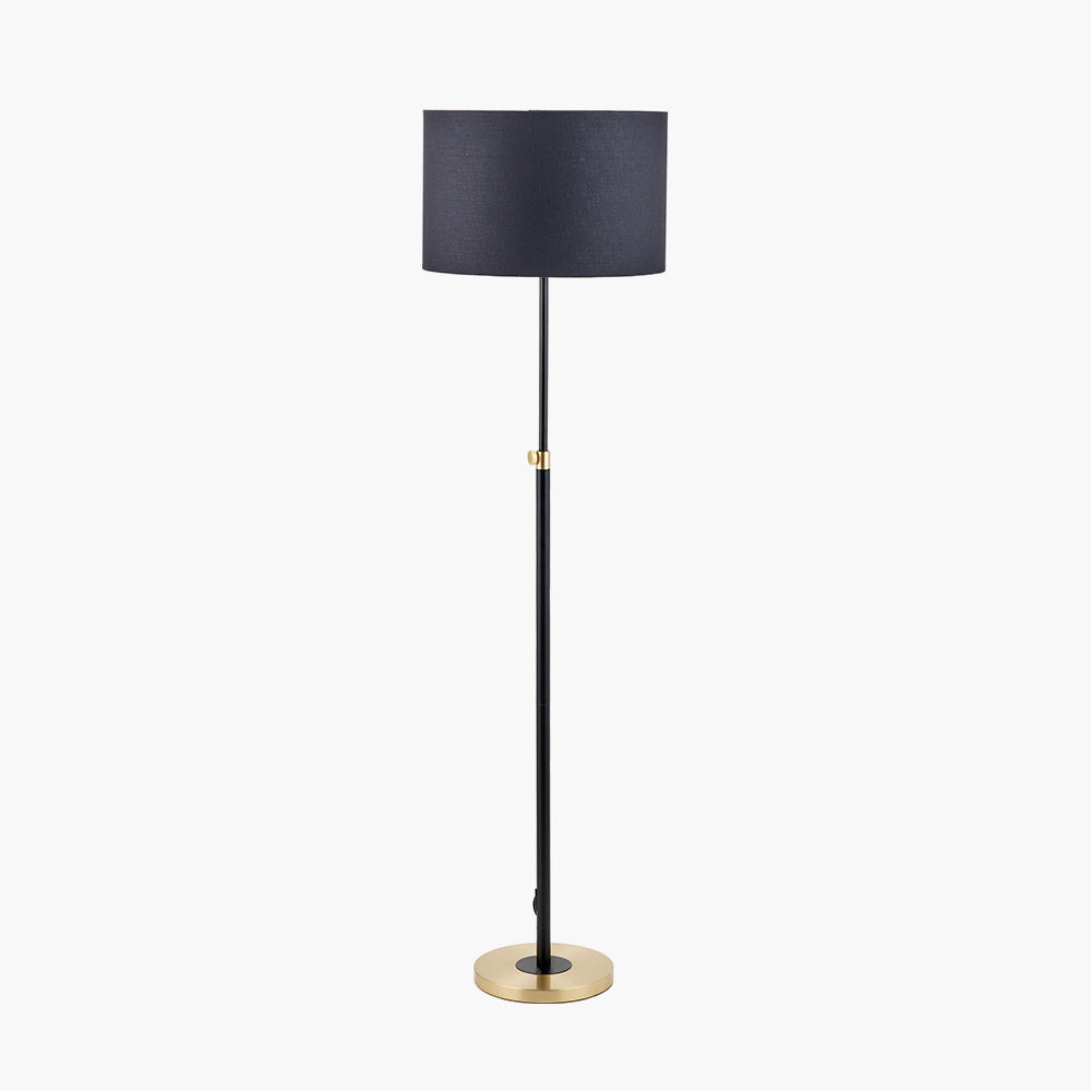 Bryce Black and Gold Metal Rise and Fall Floor Lamp