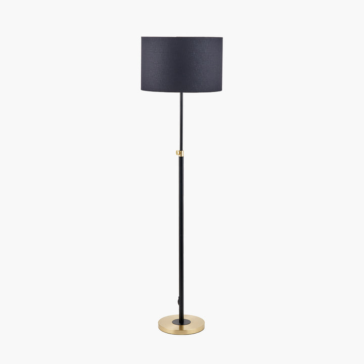 Bryce Black and Gold Metal Rise and Fall Floor Lamp