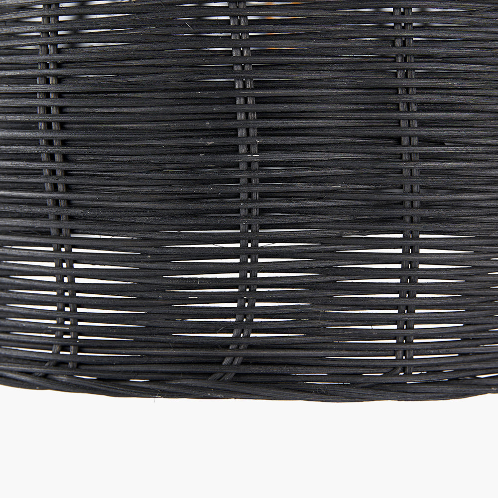 Caswell Black Rattan Dome Pendant