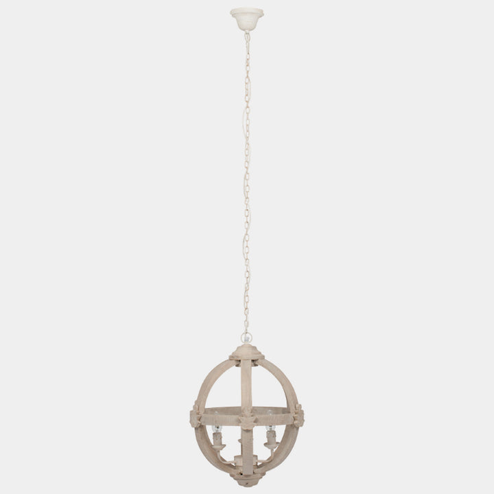 Javier Small Round Wooden Electrified Pendant