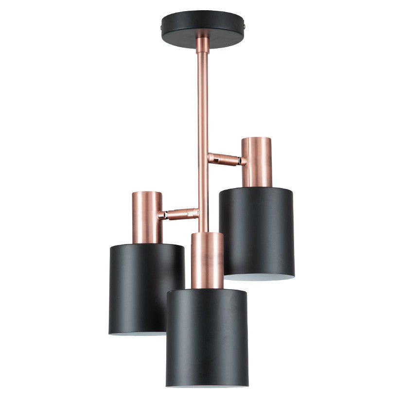 Biba Black and Antique Copper 3 Light Electrified Pendant