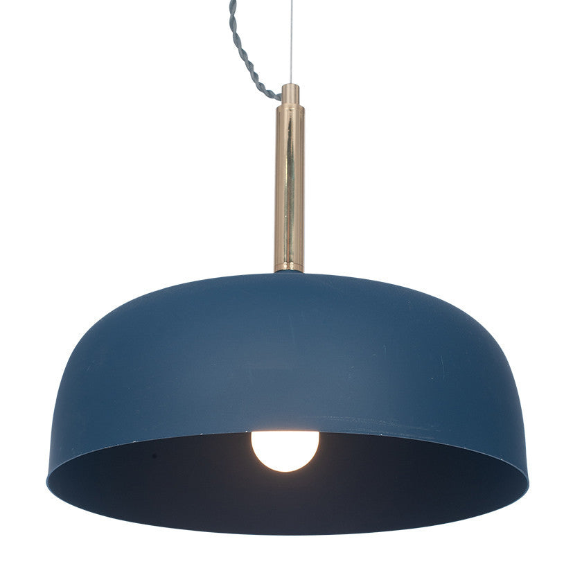 Anke Matt Indigo Domed Metal Pendant