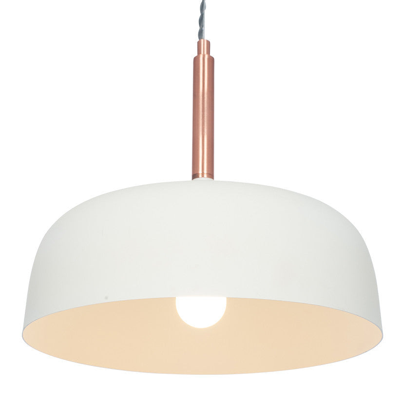 Anke Matt Cream Domed Metal Pendant