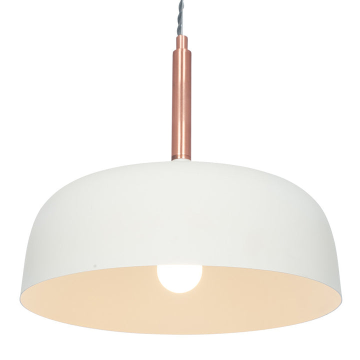 Anke Matt Cream Domed Metal Pendant