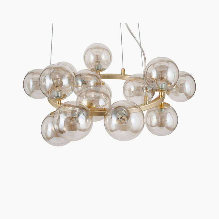 Vecchio Lustre Glass Ball and Gold Metal Pendant