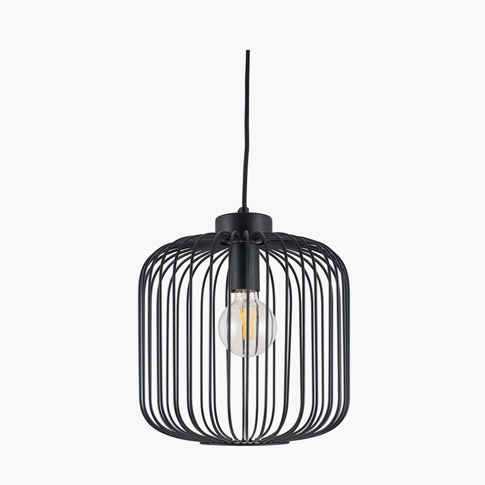 Dania Matt Black Metal Wire Pendant