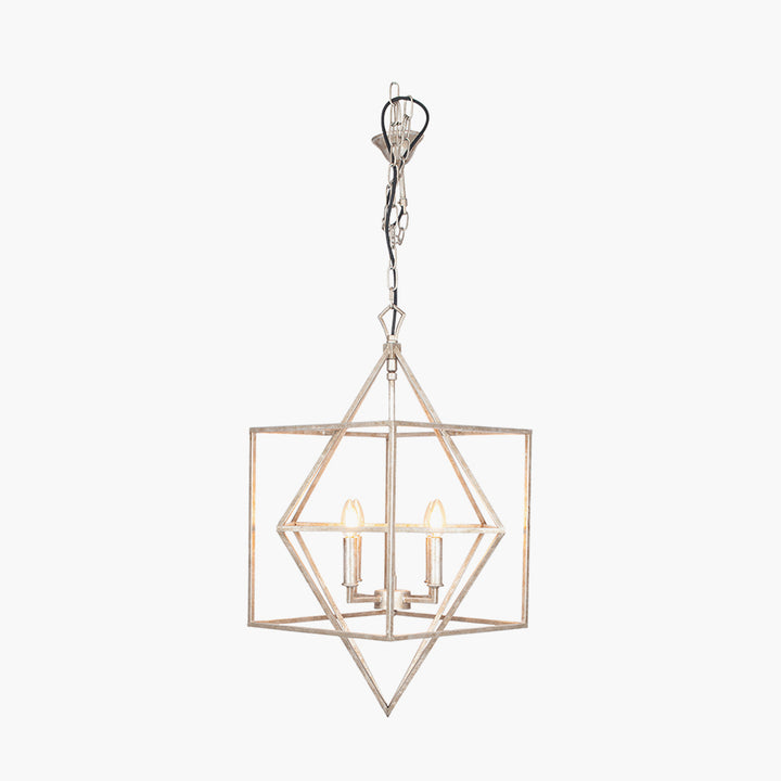 Sirius Antique Silver Metal Multi Arm Cube Pendant