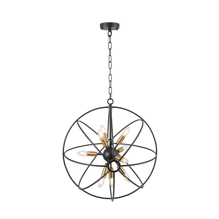 Luna Matt Black and Brushed Gold Metal Sputnik Pendant