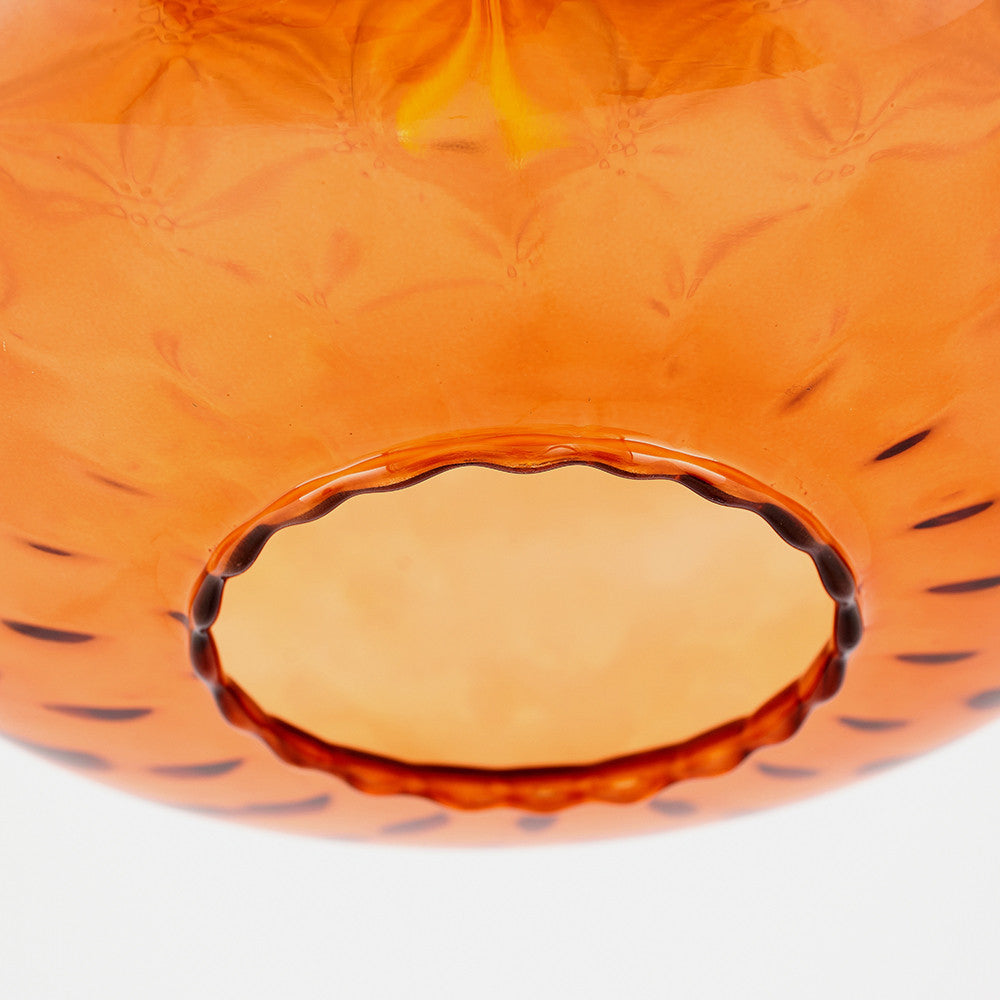 Azores Orange Textured Glass Oval Pendant