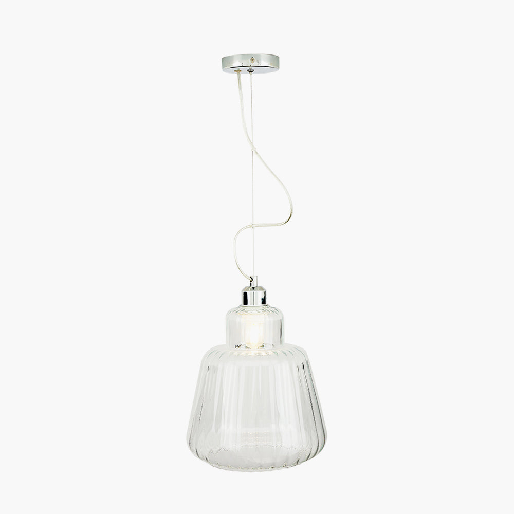 Porto Clear Optic Glass Tapered Pendant