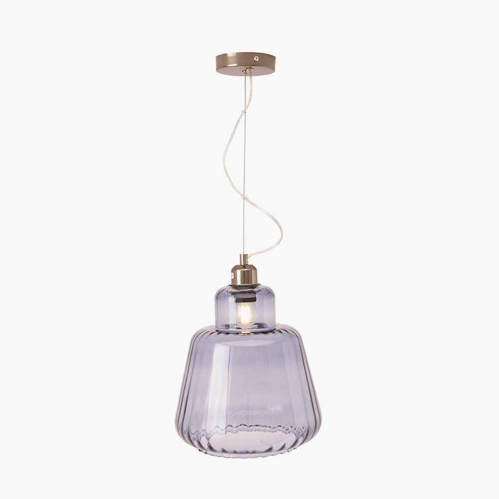 Porto Grey Optic Glass Tapered Pendant