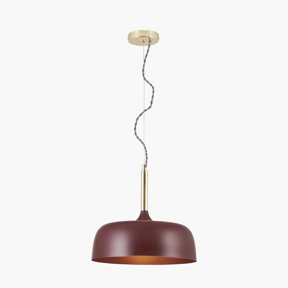 Anke Matt Mulberry Domed Metal Pendant