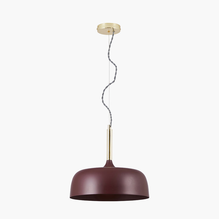 Anke Matt Mulberry Domed Metal Pendant