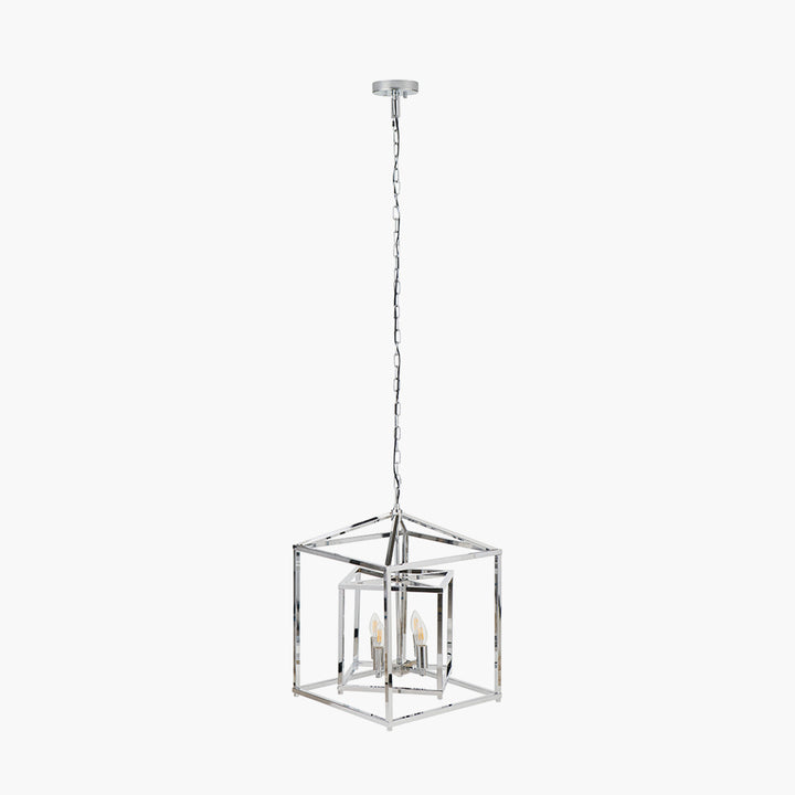 Anis Nickel Metal 4 Light Cube Pendant