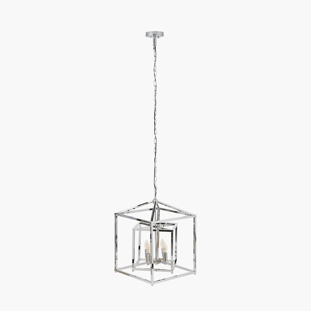 Anis Nickel Metal 4 Light Cube Pendant