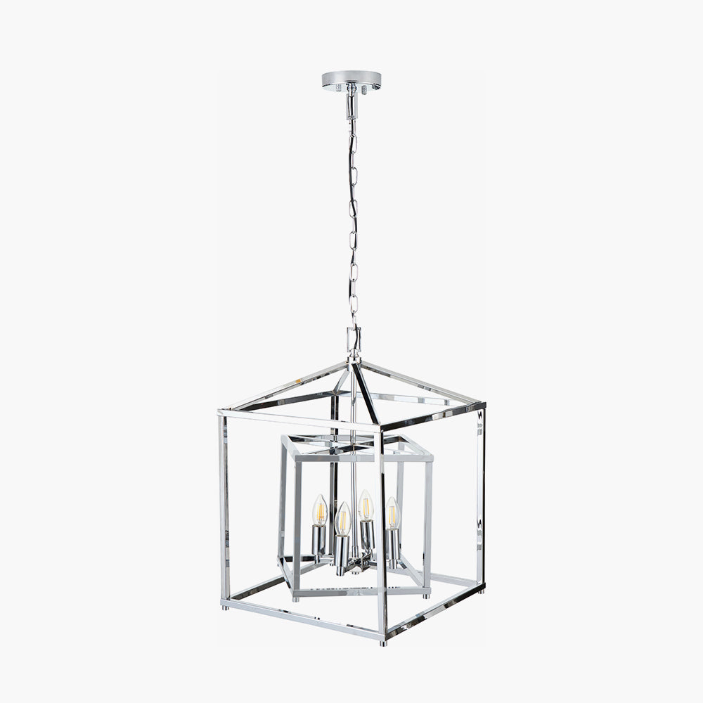 Anis Nickel Metal 4 Light Cube Pendant