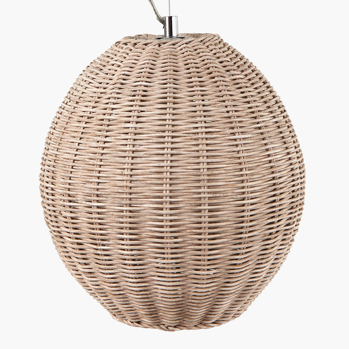 Raffles Large Rattan Cream Wash Pendant