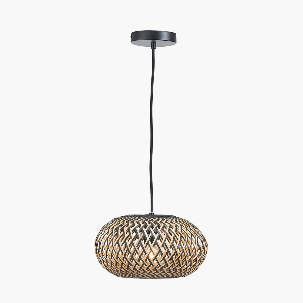 Evianna Black and Natural Rattan Pendant