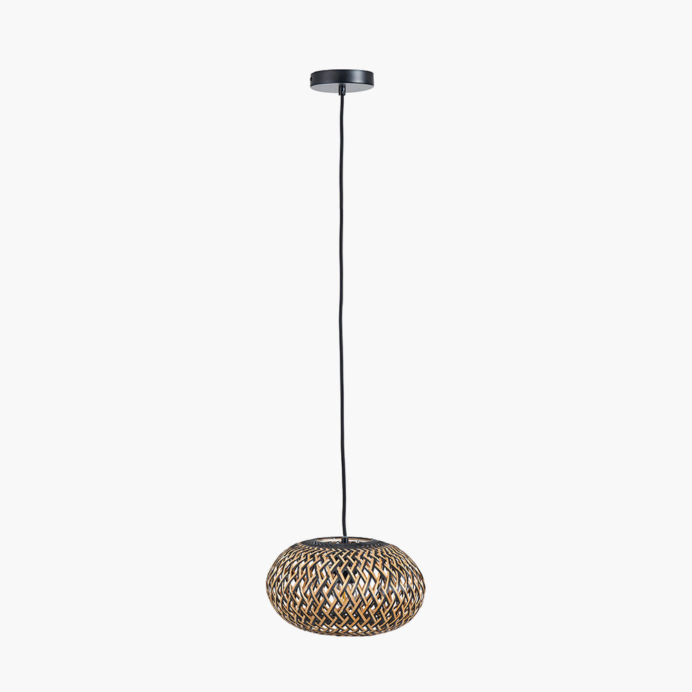 Evianna Black and Natural Rattan Pendant