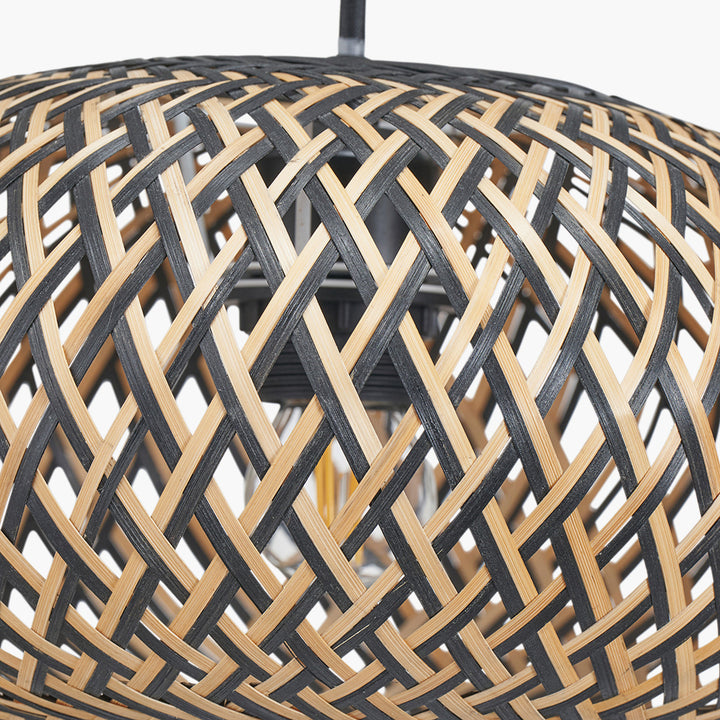 Evianna Black and Natural Rattan Pendant