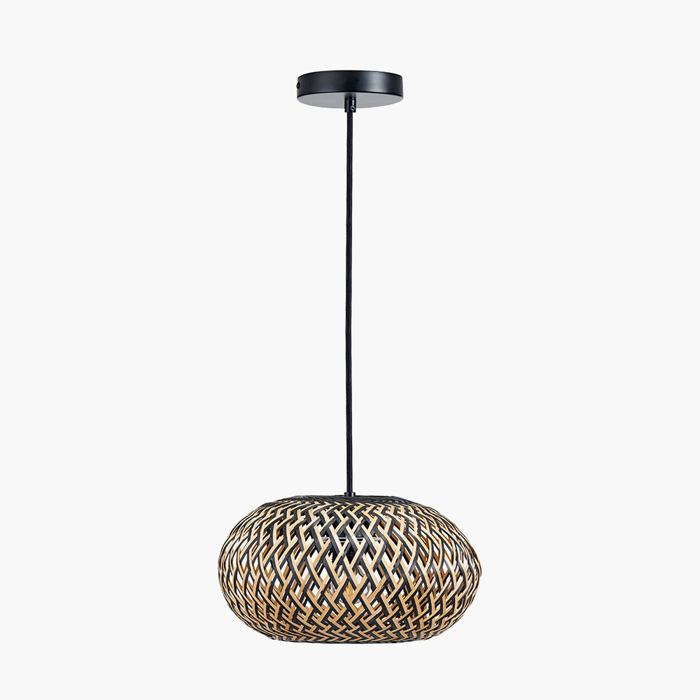 Evianna Black and Natural Rattan Pendant