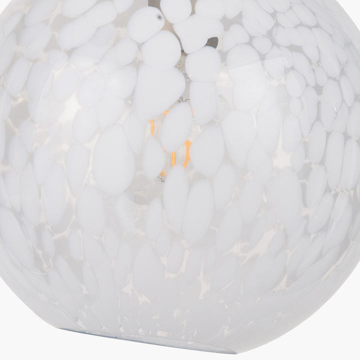 Aurora Speckled White Glass Pendant