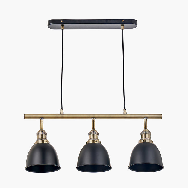 Augusto Black and Gold Task Bar Pendant