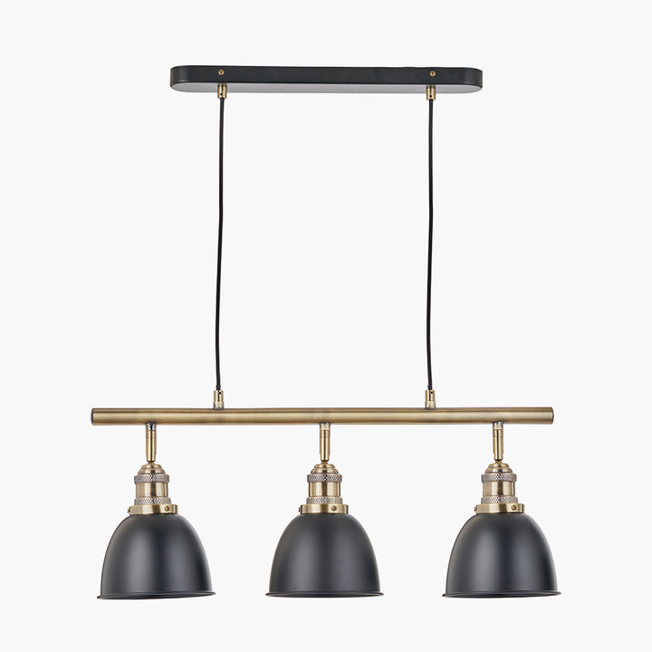 Augusto Black and Gold Task Bar Pendant