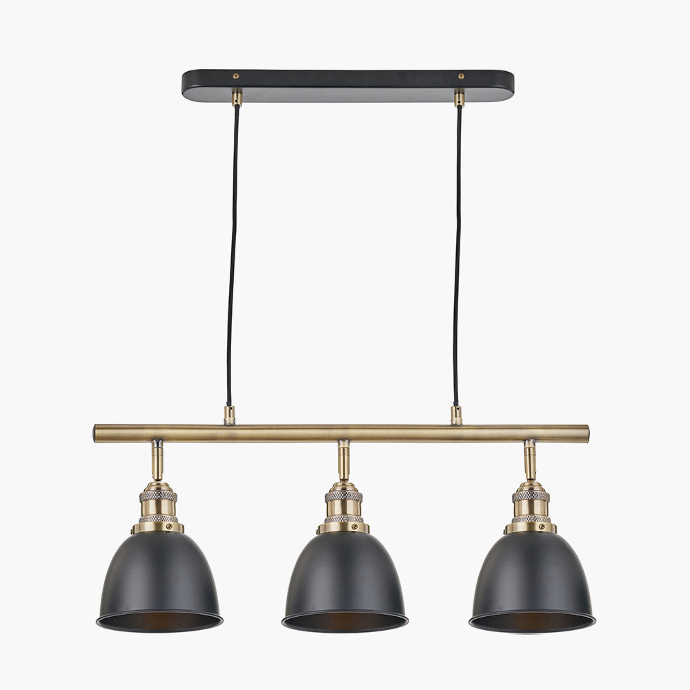 Augusto Black and Gold Task Bar Pendant