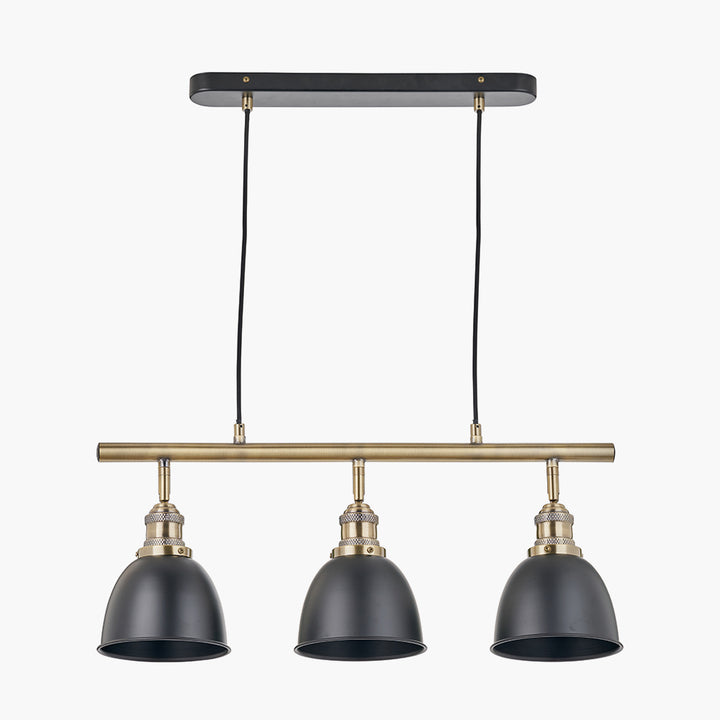 Augusto Black and Gold Task Bar Pendant