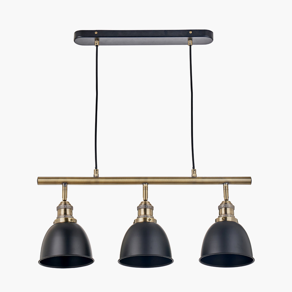 Augusto Black and Gold Task Bar Pendant