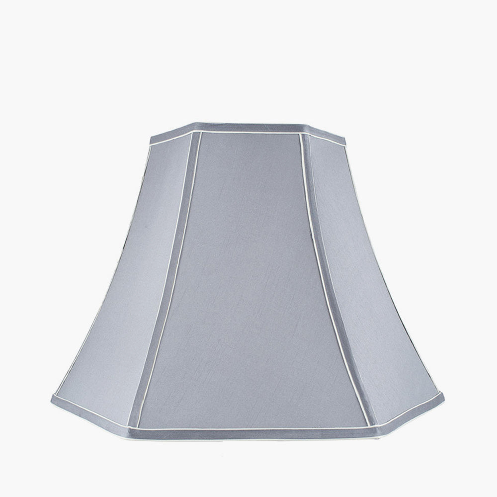 Lyla 40cm Steel Grey Polysilk Bowed Shade