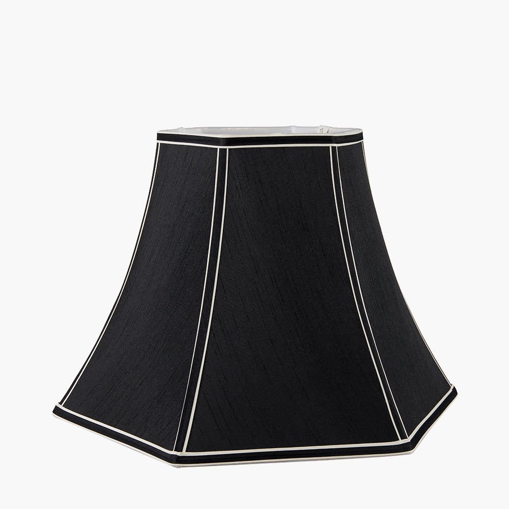 Lyla 40cm Black Polysilk Bowed Shade