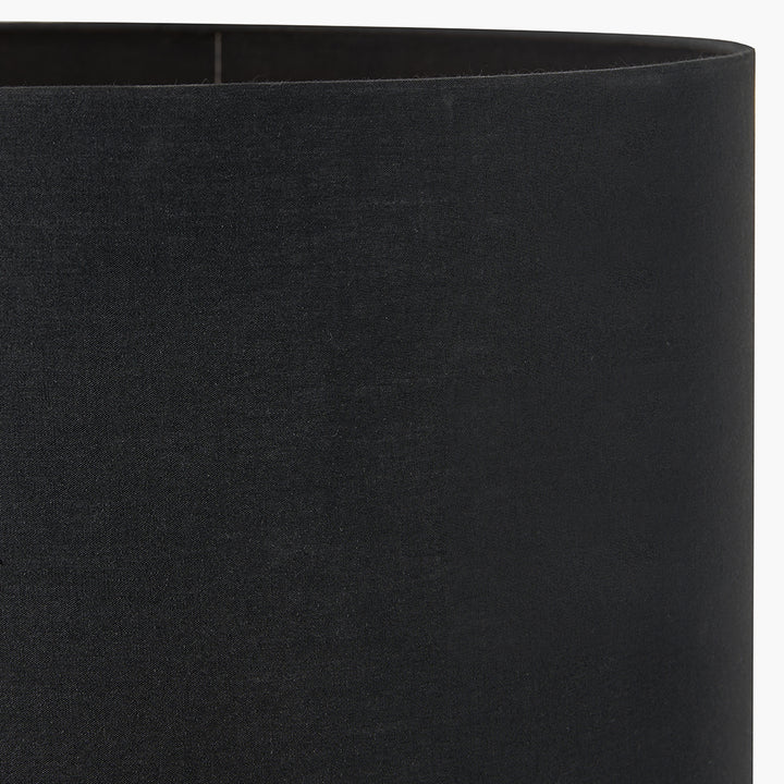 Harry 25cm Black Poly Cotton Cylinder Drum Shade