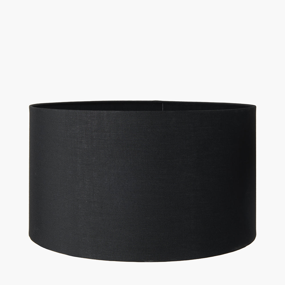 Harry 25cm Black Poly Cotton Cylinder Drum Shade