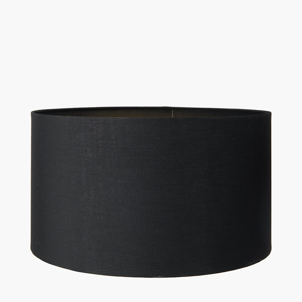 Harry 30cm Black Poly Cotton Cylinder Drum Shade