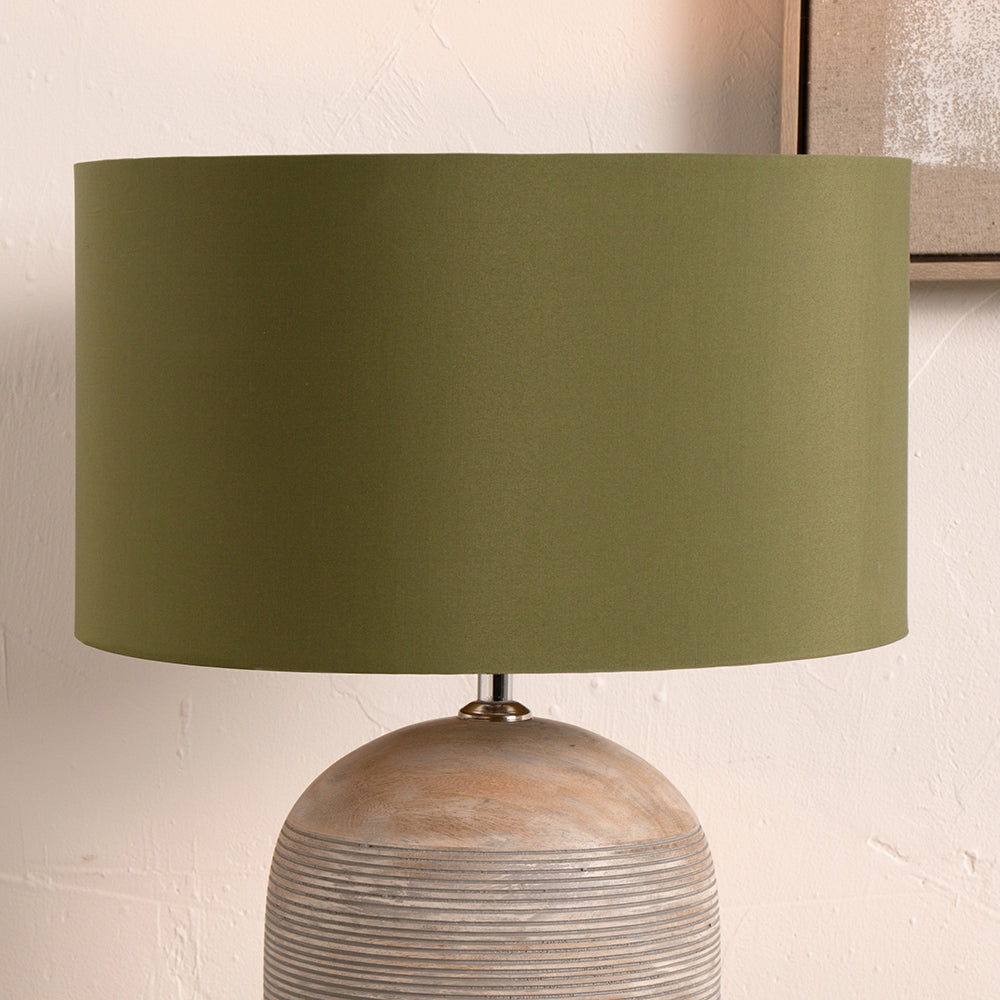 Harry 25cm Sage Poly Cotton Cylinder Drum Shade