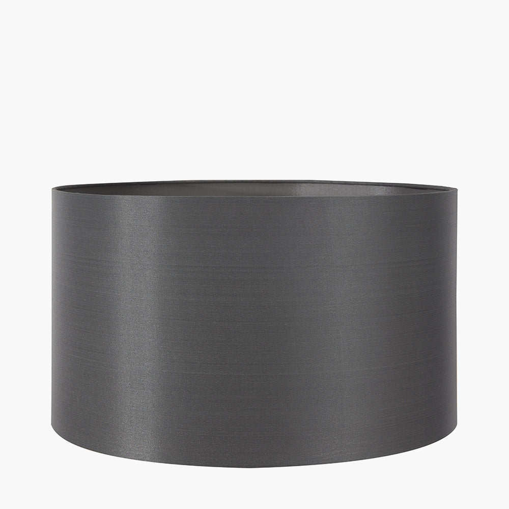 Zara 40cm Steel Grey Silk Lined Cylinder Shade