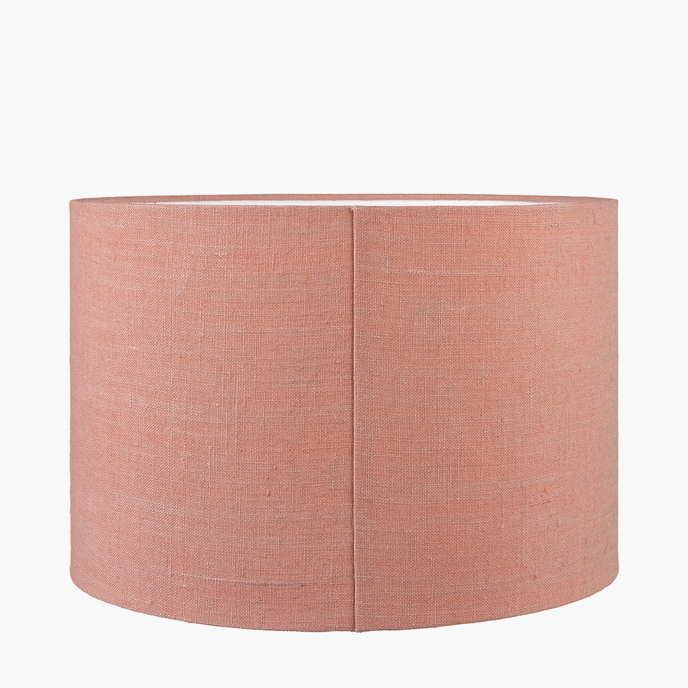 Edward 45cm Apricot Linen Cylinder Shade