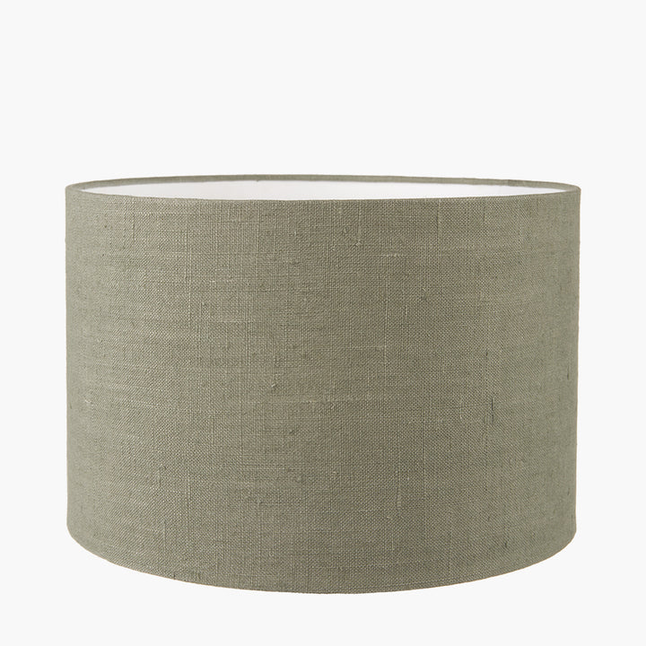 Edward 45cm Pistachio Green Linen Cylinder Shade