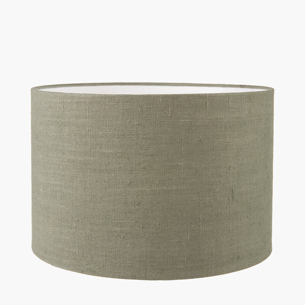 Edward 50cm Pistachio Green Linen Cylinder Shade