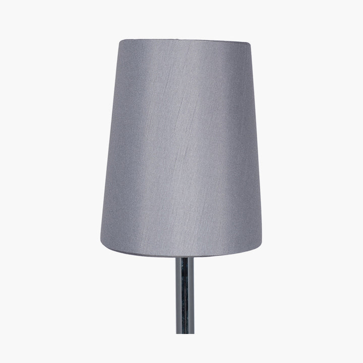 Martha 40cm Steel Grey Oval Polysilk Tapered Shade