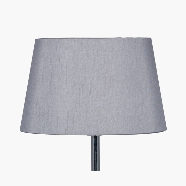 Martha 40cm Steel Grey Oval Polysilk Tapered Shade