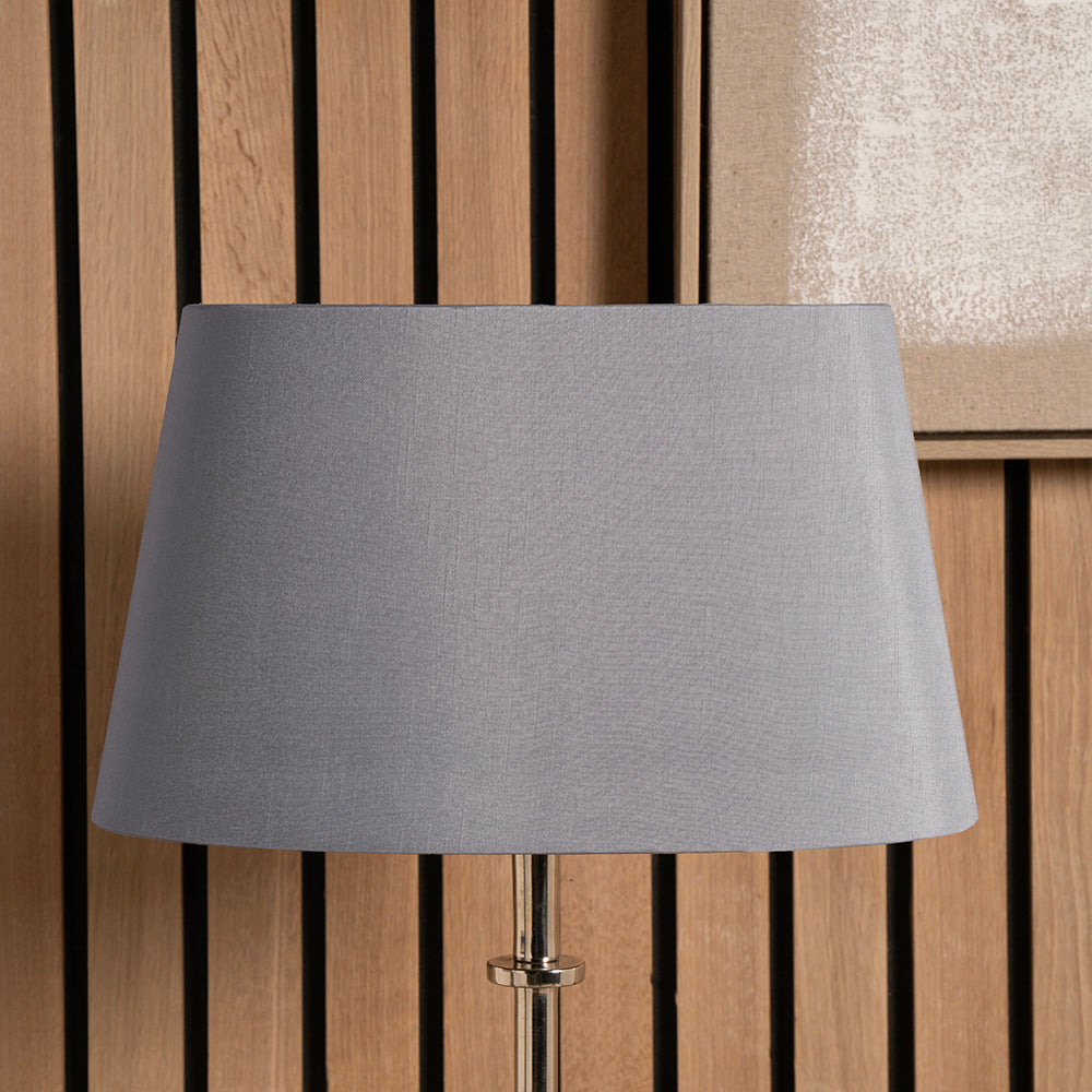 Martha 40cm Steel Grey Oval Polysilk Tapered Shade