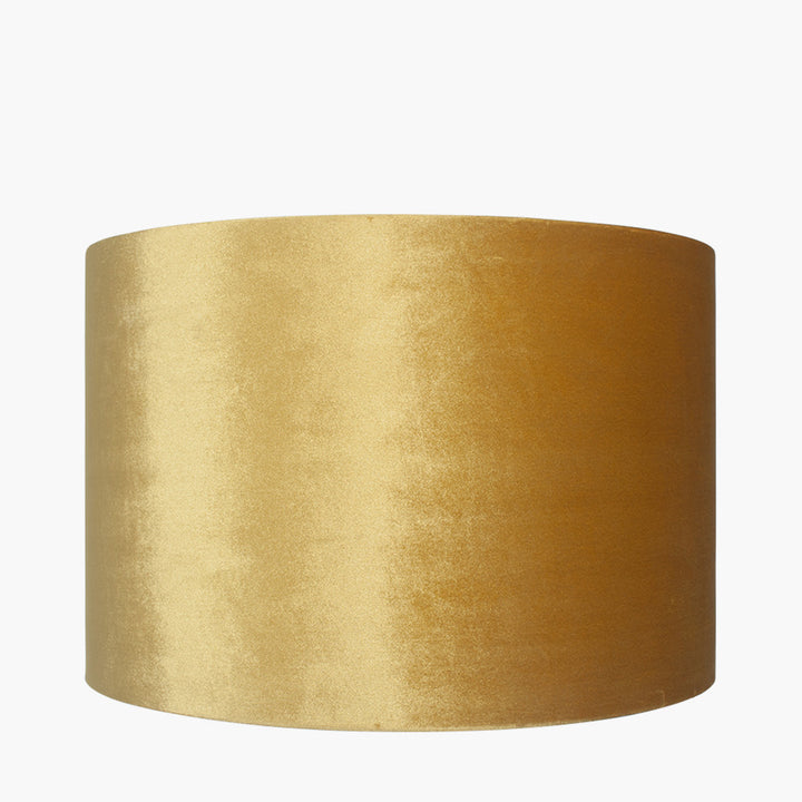 Bow 25cm Mustard Velvet Cylinder Shade