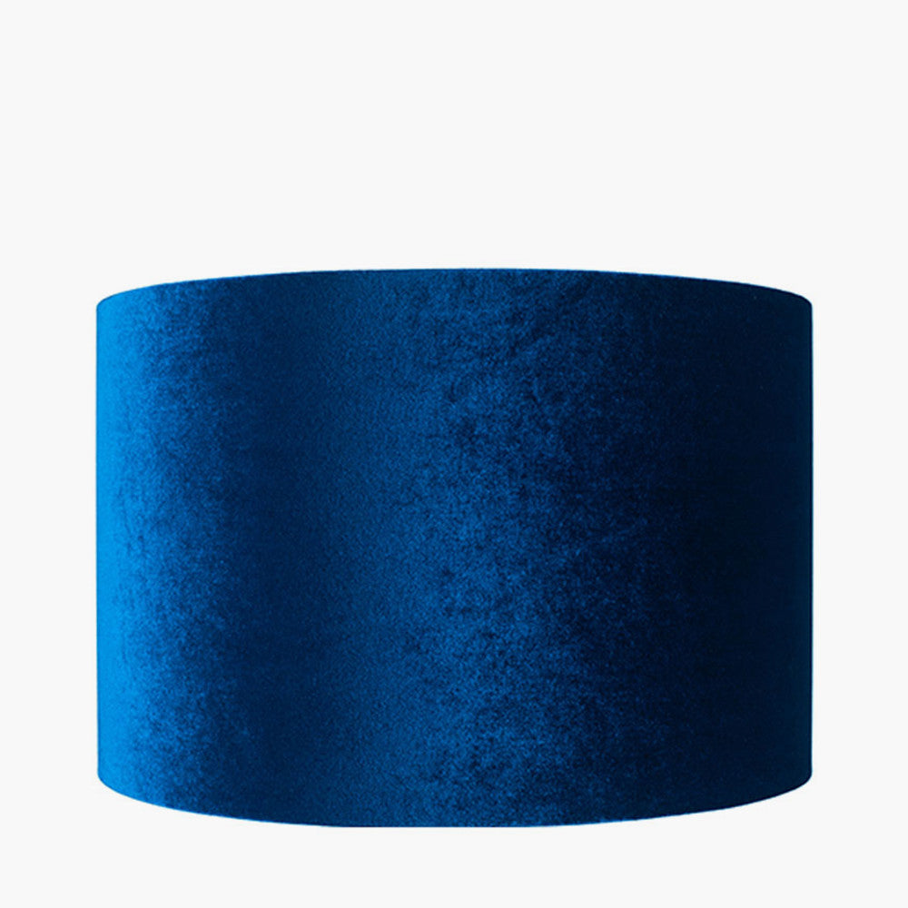 Bow 40cm Sapphire Velvet Cylinder Shade